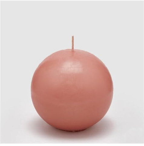 EDG Enzo De Gasperi Candela Natalizia Class sferica, Rotonda in Cera D10 cm 5 Varianti (1pz) Rosa
