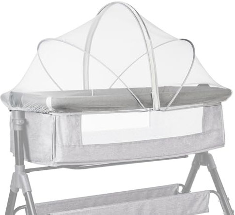 Liemuao Moustiquaire pour Berceaux Infantile Universelle avec Fermeture Éclair, Tente de Lit de Bébé en Tissu à Mailles Fines pour l'Intérieur et Plein Air (Blanc, 65x110cm)