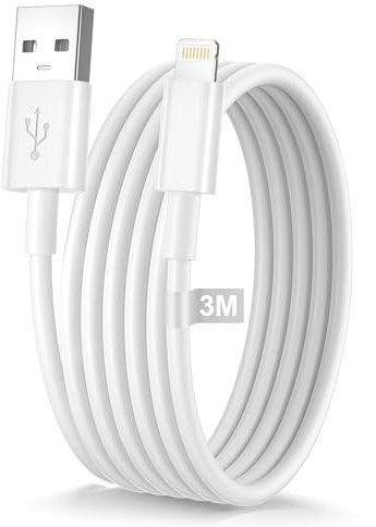 Cable iPhone 3 Metros MFi Certificado, Cable Cargador iPhone Largo Cable Lightning 3M Cable iPhone Original A-pple Cable USB iPhone Carga Rapida para iPhone 14 13 12 11 Pro Max XR XS 8 7 6 Plus 5 iPad