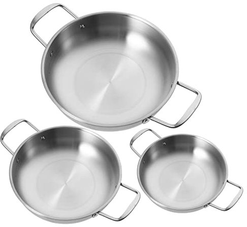 UTHCLO 3stücke Stainless Steel Ramen Topf Teilig Für Suppen Nudeln Eintöpfe Hochwertiger Kochtopf Aus Edelstahl Gleichmäßige Wärmeverteilung Für Camping Und Partys