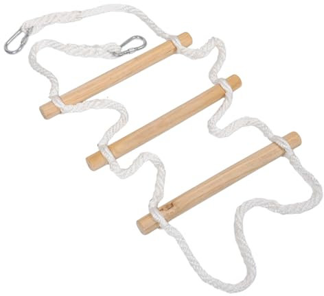 Cabilock Échelle pour Entrer et Sortir du lit échelle de lit superposé Accessoires de Jeux échelle d'escalade pour Les Enfants matériel d'escalade d'arbre Grimpeur en Bois Beige