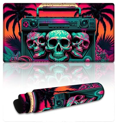 LLONGKT Tappetino per mouse con scheletro radio (40 x 75 x 0,3 cm), tappetino per tastiera, base in gomma antiscivolo, morbido e resistente, per ufficio, casa e computer