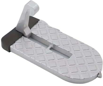 voiture support pied Crochet de marchepied de porte SUV en alliage d'aluminium, conception de marchepied d'assistance de toit durable pédale pied(Silver)