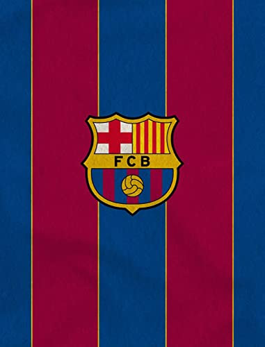 Große FC Barcelona Decke FCB Logo 130 x 170 cm Fußball Fan Primera Division Stadion Camp NOU Barça Xavi Football Més que un Club weiche Kuscheldecke Wohndecke Fleecedecke Pass. zur Bettwäsche