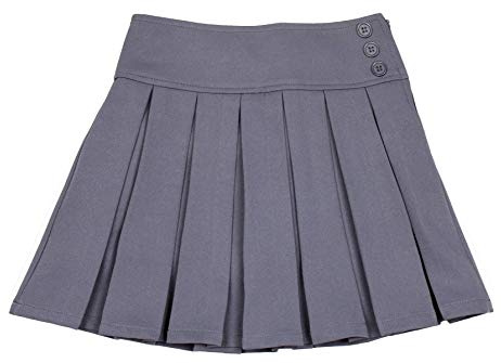 Bienzoe Bambine Scolastico Uniforme Gonne: Ragazze Vita Regolabile Estensibile Plissettato Gonne Pantalone Grigio 6X