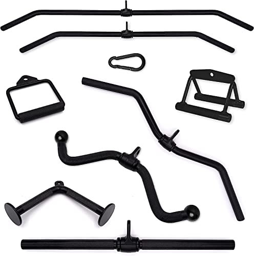 C.P. Sports Latzugstange 100 cm schwarz mit Karabinerhaken 8 mm | Stahl massiv, für Zugübungen an Kraftstation/Kabelzugturm | für Bodybuilding, Kraftsport, Fitness