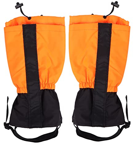 ANGGREK Adjustable Children's Leg Covers, Windproof Sand Prevention Kids Leg Boot Gaiters (Orange, 12.2 inches)