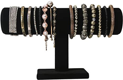 Justsoso Bracelet Holder,Bracelet Display Stand For Selling,Jewelry Organizer Watch Rack For Show (Black Velevt)