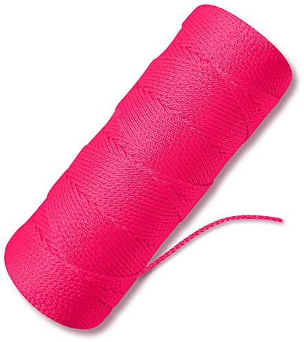 Fluorescent Pink String 500 Ft - #18 Neon Pink Twine - Nylon String Line for Mason Line, Construction, Leveling