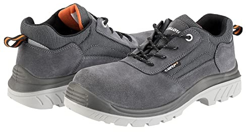 Bellota 72310GJS1P43 - Zapato de Seguridad Comp+ Gris S1P de Hombre y Mujer (Talla 43) de Piel Serraje Transpirable, Acolchada y con Zonas Reforzadas Antiabrasión