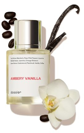 Dossier - Ambery Vanilla 1.7Oz (50ml) - Eau de Parfum - Inspired by Y S.L's B.lack O.pium - Long-lasting Fragrance - Feminine
