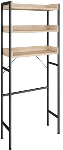 tectake® Estanteria baño de Estilo Industrial, Tres Estantes, Compacto, Ajustable, Antivuelco, Montaje Rápido, Estanterias Almacenaje, Mueble Baño - 165,5x25x67cm Madera Industrial Clara, Roble Sonoma