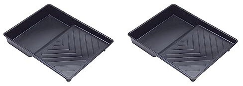 ProDec 9 inch 100% Recycled Plastic Paint Roller Tray With Textured Anti-Skid Grip, Ideal For Trade & DIY Rollers Up To 9 Wide and All Types Of Paint, Varnish, Woodstain (Pack of 2)