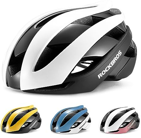 ROCKBROS Casco Bici, Casco Bici da Corsa, Casco da Ciclismo per MTB Bicicletta, Casco Regolabile Leggero, Casco Bici Uomo Donna, Circonferenza 55-61 CM, 4 Colori