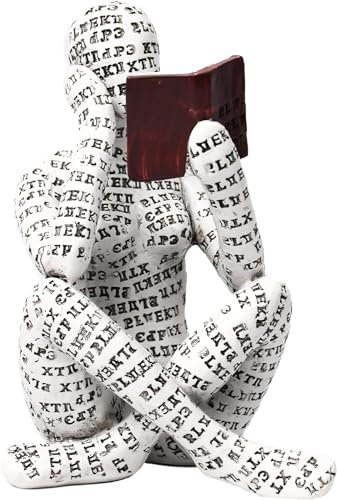 KFDDRN Lesende Frau Statue Figuren Arts | Lesende Frauen Denker Statue | Moderne nordische Harz Lesende Figur Dekoration, Bürodekorationen,Skulpturen, Geschenk (A)