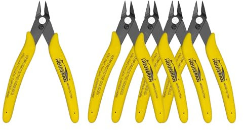 HOUSERAN Cortadores de descarga, paquete de 5, alicates de corte micro empotrado de 5 pulgadas con resorte, pinzas de corte lateral, mini cortadores de alambre, cortadores de alambre modelo,