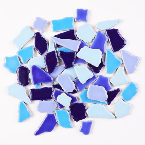 Azulejos de mosaico de cerámica pequeños de 1 libra para manualidades artísticas a granel, mezcla de colores mezclados, azulejos de cerámica de porcelana irregulares esmaltados para adultos y niños,