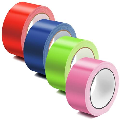 NIEEKRUN 4 Rollen Panzertape 5cm x 10m Klebeband Panzertape Gewebeklebeband Gewebeband Bunt, Professional Gewebe Klebeband Bunt für Reparaturen, Heimwerker, Handwerk