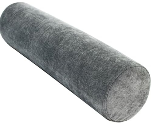 JORTUIO Almohada Cervical Cilíndrica del Cuello,Cojín Cilíndrico 40/50/60/70/90 cm Cojín Cervical De Soporte, Cojín Lumbar Y Cojín De Rodillas, para Dormir/Hogar/Oficina(Dark Grey,15cmx90cm)