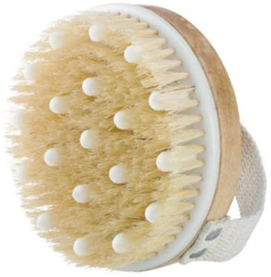GALPADA Brosse De Bain à Poils Naturels Pour Massage Corporel Exfoliante Et Stimulante Avec Bande Pratique Pour Usage Facile Bois Et Soin Peau Douce Et Circulation Sanguine