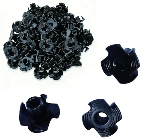 60 tuercas de impacto M8 x 10 mm, tuerca de impacto M8, tuercas de impacto con 4 puntas de impacto, acero galvanizado para madera, plástico, muebles, escalada y bricolaje