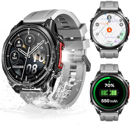 DOOGEE Orologi Anywise W1 Pro Smartwatch uomo,GPS Dual-Band & Mappe Offline, 5 ATM, 18 Giorni Autonomia, Display AMOLED HD 1,43, 170+ Modalità Sport,Chiamate Bluetooth,Compatibile con Android/iOS