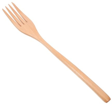 OSOLADY Trägaffel för Matlagning Lätt och Ergonomisk med Långt Handtag Multifunktionell Salladsgaffel för Kök Restaurang och Hushåll Praktisk Serveringsgaffel i Trä