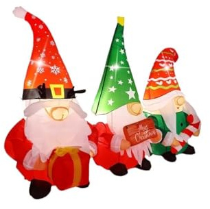 Inflables navideños Brillantes de 2025, Papá Noel, gnomos, LED, decoración for Exteriores, hogar, Fiesta(150cm Snowman,EU)