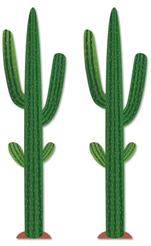 2pcs 6ft Large Cactus Cardboard Cutout Desert Decorations Western Party