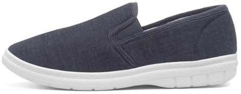 Hobos Mens Navy Slip On Twin Gusset Canvas Shoe - Size 7 UK - Blue