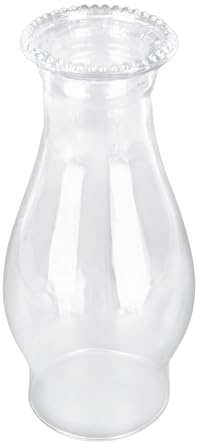 Cappa Ricambio per Lampada a Olio in Vetro Trasparente, Copertura Paralume Lampada a Cherosene Uragano 20,5cm con Adattamento Inferiore 7,62cm Globo in Vetro per Lampade Vintage & Classiche