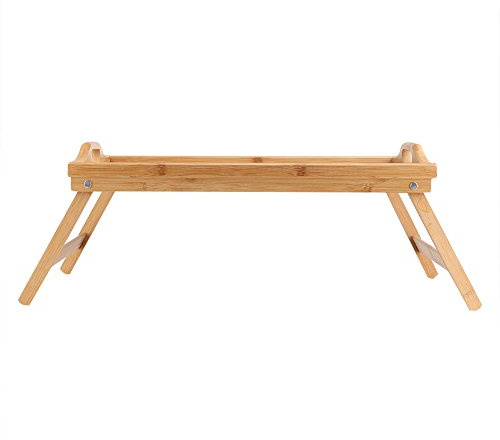 Yechiry Vassoio da Letto in bambù Scrivania per la Colazione con Gambe Pieghevoli per Tavolo da Portata per il tè, Scrivania Portatile per Laptop per L'inverno Freddo, Realizzata in bambù e MDF