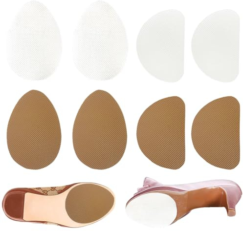 TRKETK 4 Paires Patin Antiderapant Chaussure, Autocollants de Protection en Silicone Inodore Protection de Semelles Chaussures Semelle Talon Auto Adhésif pour La Réduction du Bruit Clair