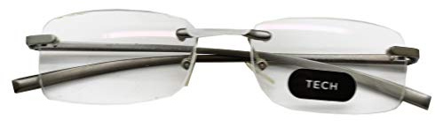 Foster Grant Reading Glasses Le Carre Aluminium Silver Rimless Frame +1.50