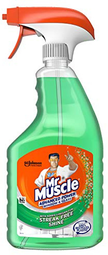 Mr Muscle Window & Glass Cleaner, Advanced Power Cleaning Spray for Streak Free Shine, 750 ml, Pack of 6