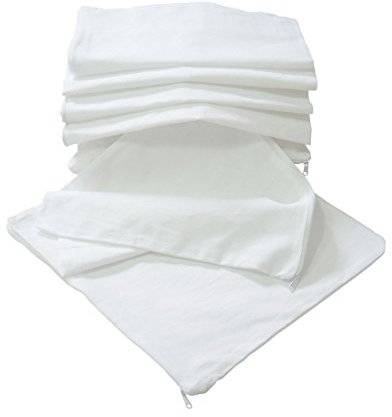 Nurtextil24 Kissen-Inlett 100% Baumwolle 20 Größen in Weiß mit Reißverschluss ohne Füllung 50 x 70 cm