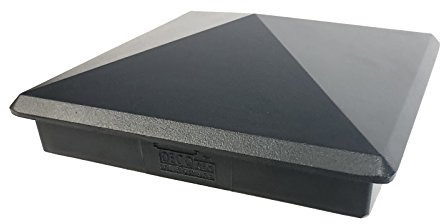 Decorex Hardware 5.5x5.5 Aluminum Pyramid Post Cap for Standard 6x6 Posts (Actual 5.5×5.5) — Heavy-Duty Cast, Rounded Safety Corners, Stainless Screws, Powder-Coated Black Deck & Fence Cap