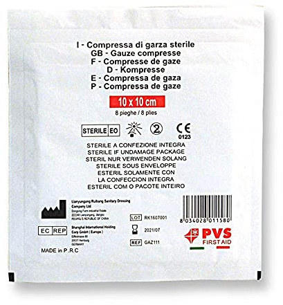 PVS GAZ111 Sterile Mullkompresse, 10 x 10 cm, 1 Stück