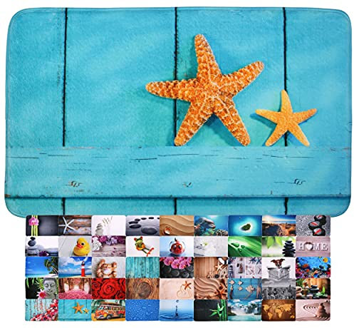 Sanilo Badteppich, viele schöne Badematten zur Auswahl, Badvorleger sehr weich und rutschfest, waschbar und schnelltrocknend (70 x 110 cm, Starfish)