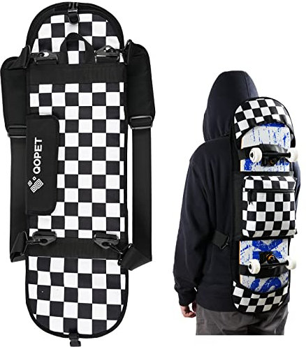 QOPET Skateboard Tasche aus verdicktem 900D Oxford, Cruiser Board Tasche Elektrische Skateboard Tasche Wasserdicht Rucksack für Skateboarding