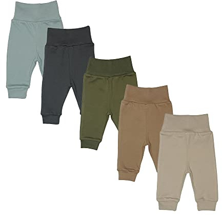 MEA BABY Unisex babybyxor i 100% bomull i 5-pack/pumphose, för pojkar och flickor, byxor med dragkedja (92, pojkar 3)