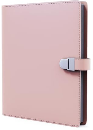 Never Ever Land Fotoalbum 4x6 Fotos - Fotoalbum Selbstklebend für 112 Fotos, Premium-Vegan-Lederhülle mit Schnappverschluss, tragbares Brieftaschen Scrapbook Fotobuch zum Selbstgestalten (Rosa)