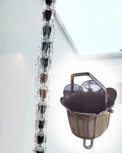 Chaîne de Pluie Chaînes de Gouttière, Gobelets Verseurs, Chaînes de Pluie à Longueur Réglable, Cascade, Gouttière de Toit de Maison, Collecteur D'eau de Pluie Chaîne de Descente ( Size : 2m/6.5ft )