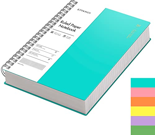 EMSHOI A4 Notebook Lined 300 Pages/150 Sheets, Wirebound Spiral Notepad, 100gsm Thick Paper, Waterproof Softcover, Writing Journal for Women Men Work Office School, 21.5x27.9cm, LightBlue