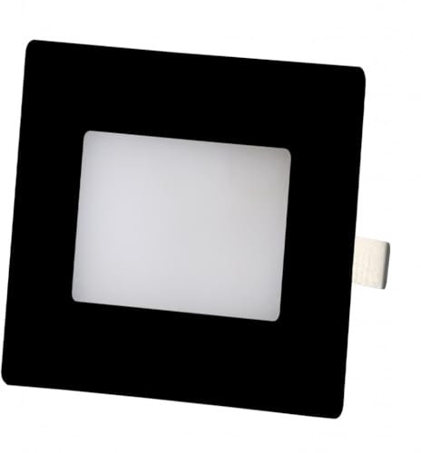 Foco LED empotrable en pared escalera 2,5 W impermeable IP65 150 lm 3CCT 220 V ángulo 120 ° – Foco exterior con tono de luz ajustable – Negro (negro, cuadrado – base redonda)