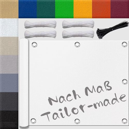 Ufamiluk sonnensegel 2.2x1.6m wasserdicht klein groß mini Balkon Windschutz Segeltuch Winterfest Balkonumspannungen für terrassenüberdachung Balkon überdachung Weiß