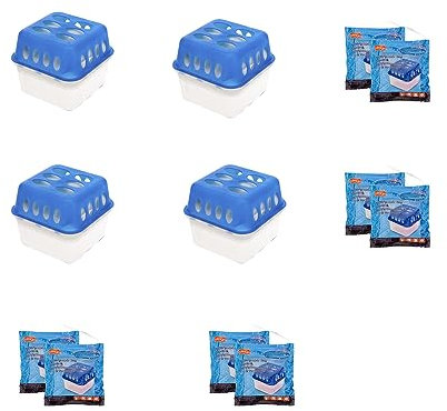 Mojawo 4 deumidificatori Ultra Fresh con sacchetto di ricarica granulato, blu, bianco