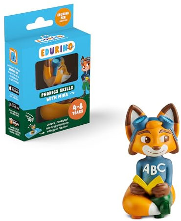 Edurino Mika - Phonic Skills Games, Letters & Sounds, Writing Practice - Fun Educational Toy for Kids 4+ - Includes 1 x Mika Figurine and App Access for Engaging Phonics Learning, Handwriting Practice