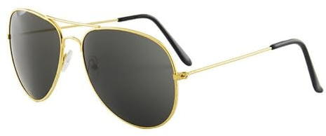 FNA FASHIONS® Unisex Adult Top Gun Glasses | Gold Frame & Black Lenses | One Size Fits All | Perfect For Casual Wear & Fancy Dress Party (1)