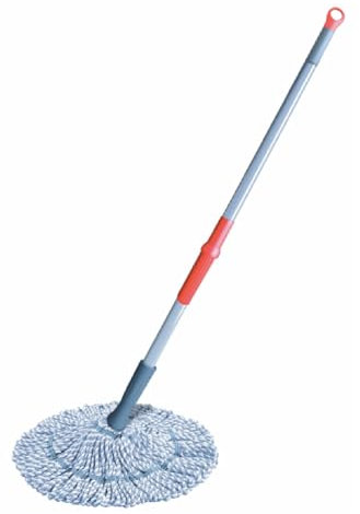 TONKITA | Twist Mop in Microfibra con Manico, Mocio Lavapavimenti XL con Sistema di Strizzatura Integrato, Testa con Paracolpi Antigraffio, Microfibre Ultra Pulenti per Tutti i Pavimenti